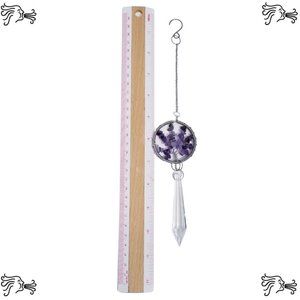 Amethyst Natural Stone Sun Catcher Crystal Prisms Tree of Life Chakra